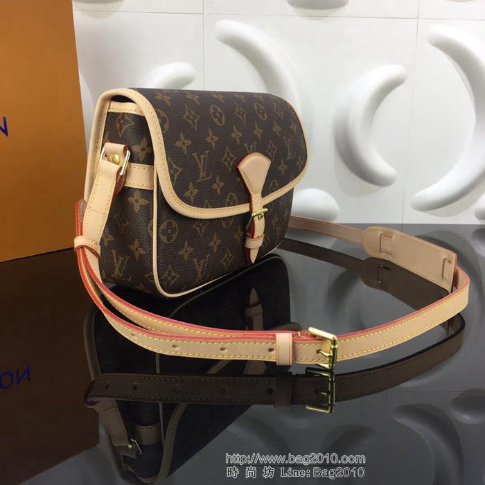 路易威登LV 頂級原單 Monogram 帆布中號手袋 老花正面扣子 女款斜挎小包 M42250  YDH2369